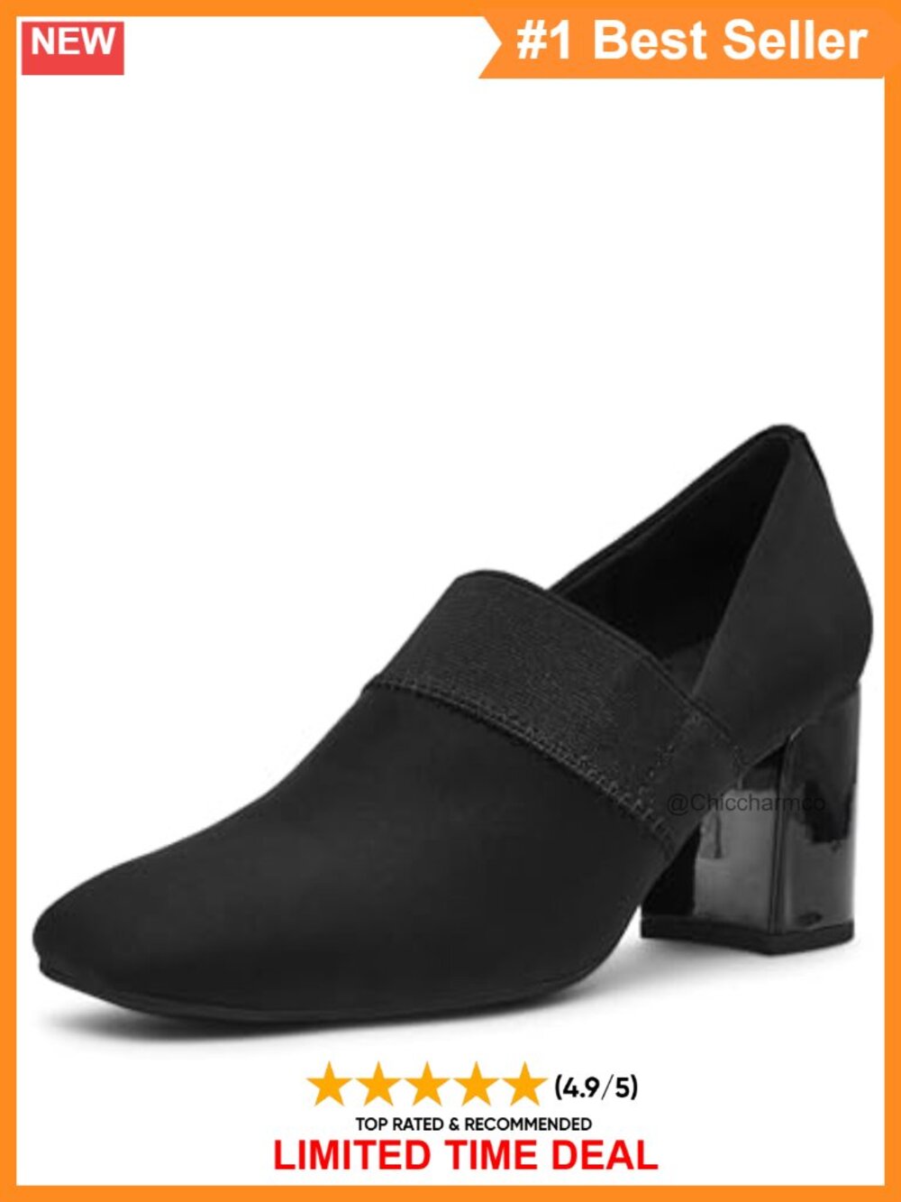 Pointed Toe Block Heel Pump iflex Comfort Formal Dress Shoe